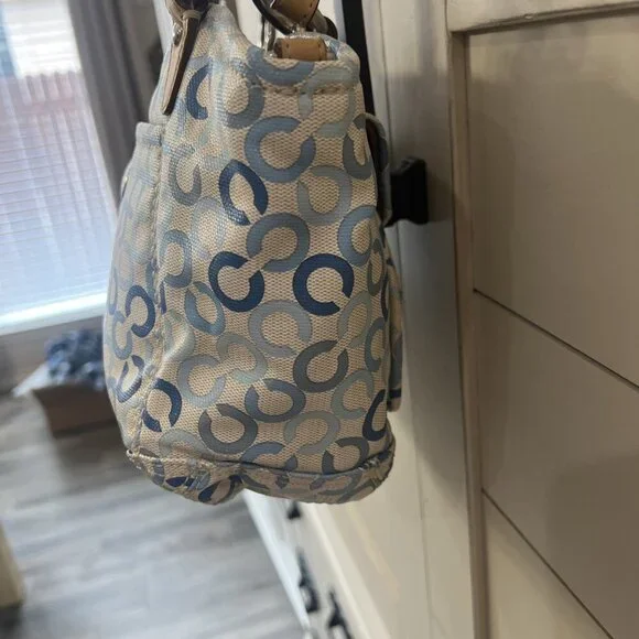 Coach Op Art Light Blue, Off White/Cream, L0869-13141, Handbag, purse - Picture 3 of 11